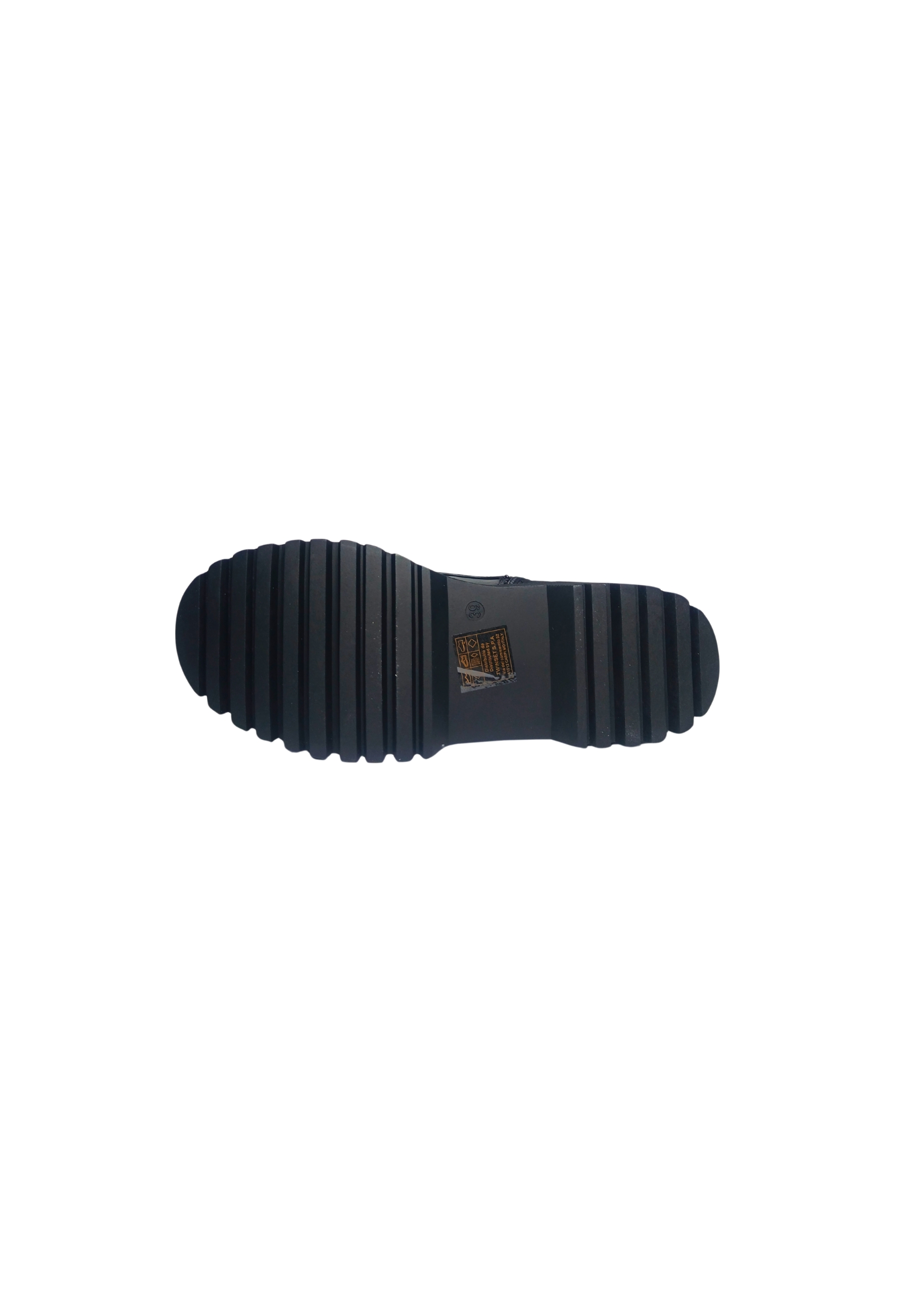Chaussures pour femmes Twinset Milano Attaché amphibiens, fermeture éclair, boucle latérale appliquée.