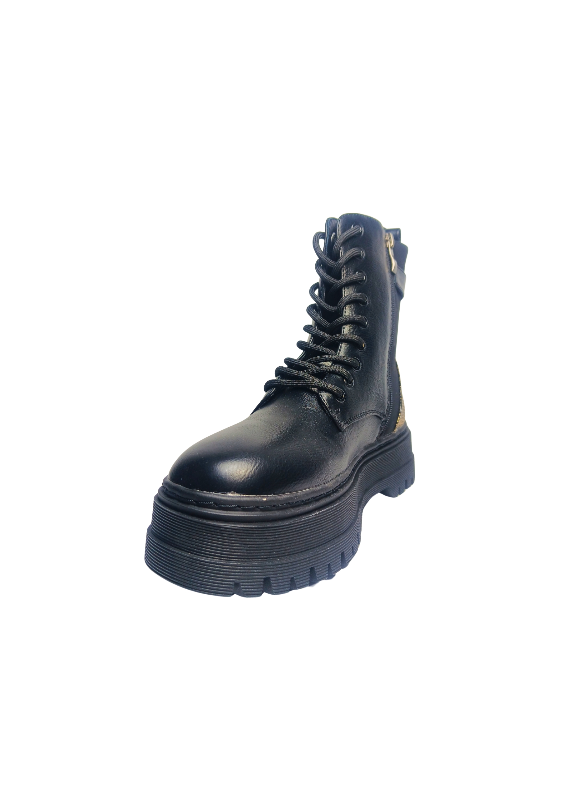 Chaussures pour femmes Twinset Milano Attaché amphibiens, fermeture éclair, boucle latérale appliquée.