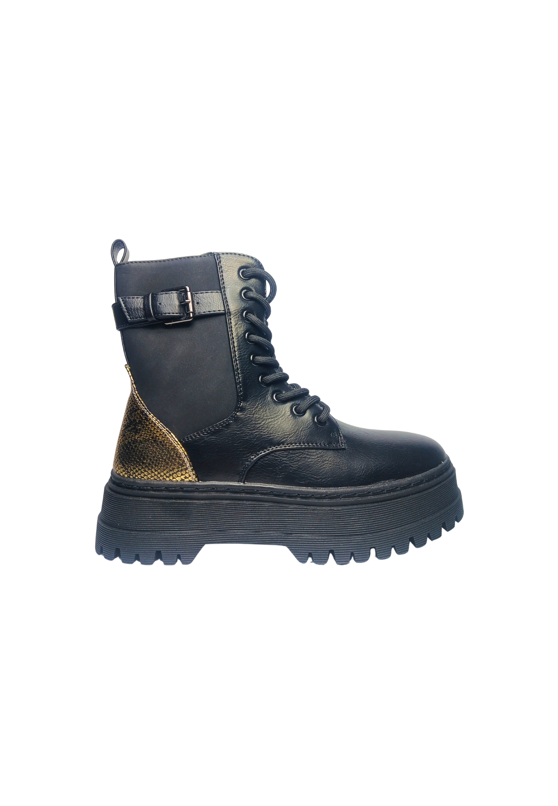 Chaussures pour femmes Twinset Milano Attaché amphibiens, fermeture éclair, boucle latérale appliquée.