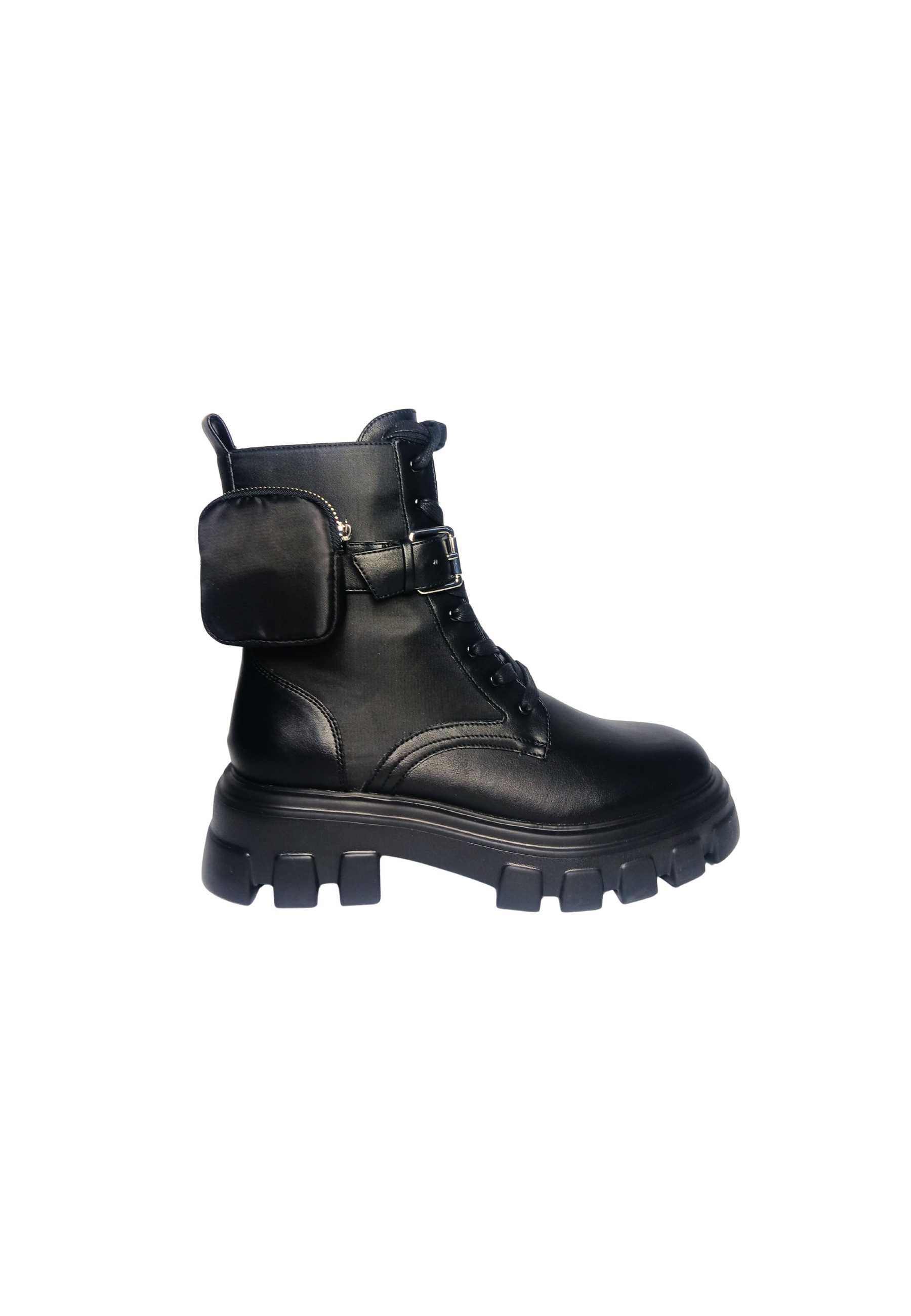 TWINSET MILANO Scarpe Donna Twinset Milano Anfibio con chiusura laterale e lacci, applicazione laterale con borsellino. - 6