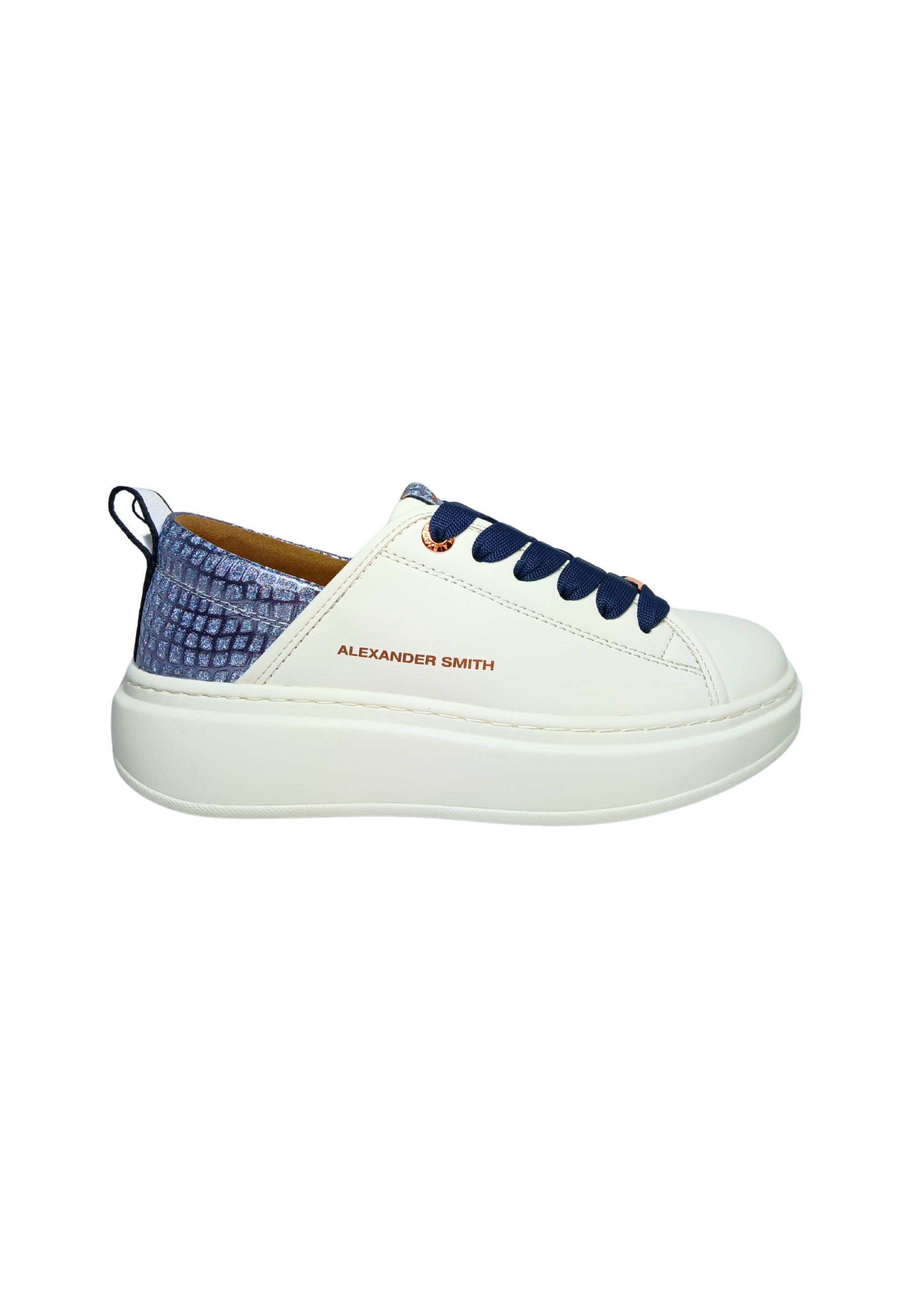 Schuhe für Damen Alexander Smith Sneakers Eco-Wembley Frau, weiß dunkel Avio
