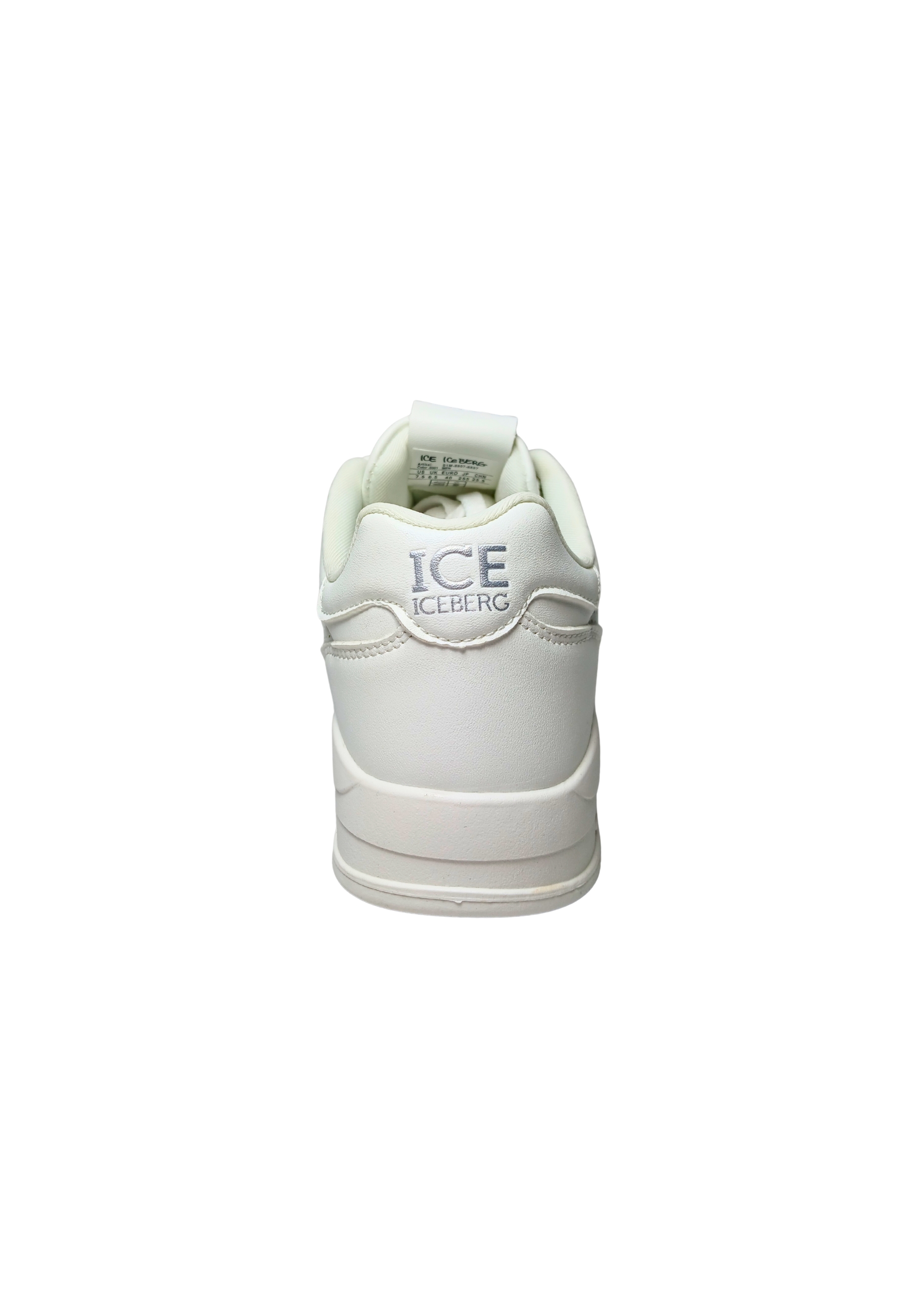 Shoes Adult unisex Iceberg White color. Leather upper, perforated details, closure with laces, additional Velcro strap.