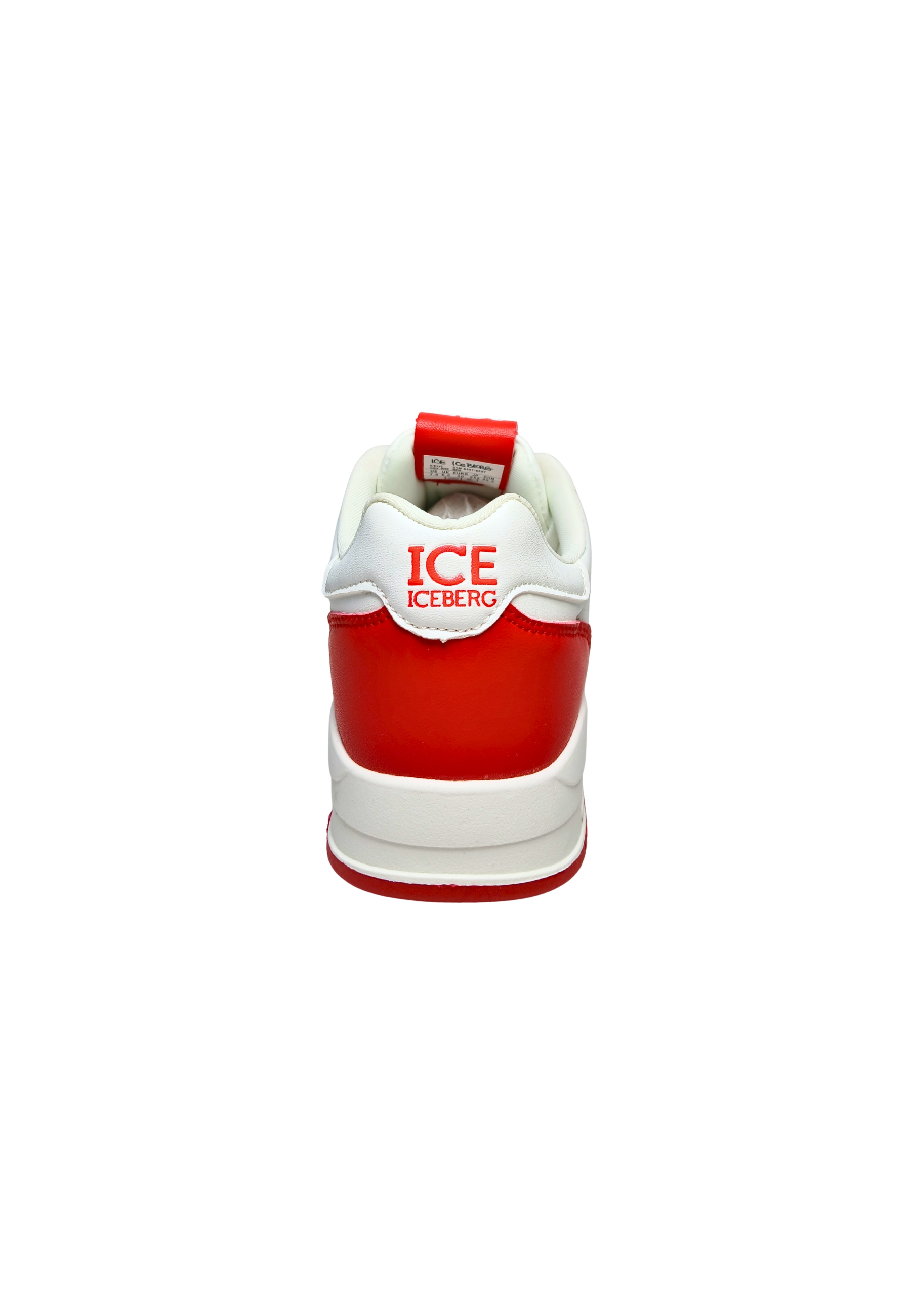 Shoes Adult unisex Iceberg White and red. Leather upper, perforated details, closure with laces, additional Velcro strap.