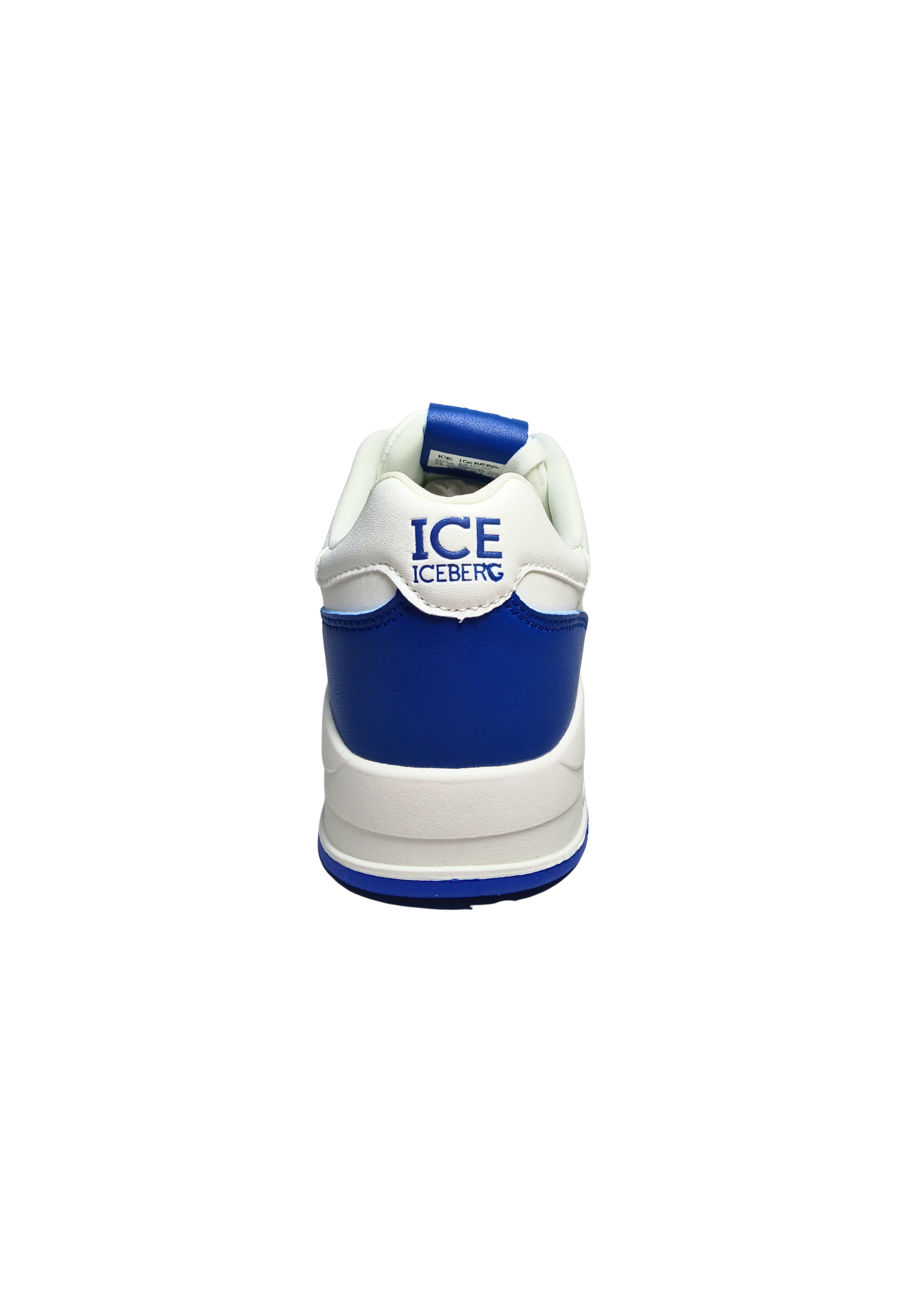 Shoes Adult unisex Iceberg White and blue. Leather upper, perforated details, closure with laces, additional Velcro strap.