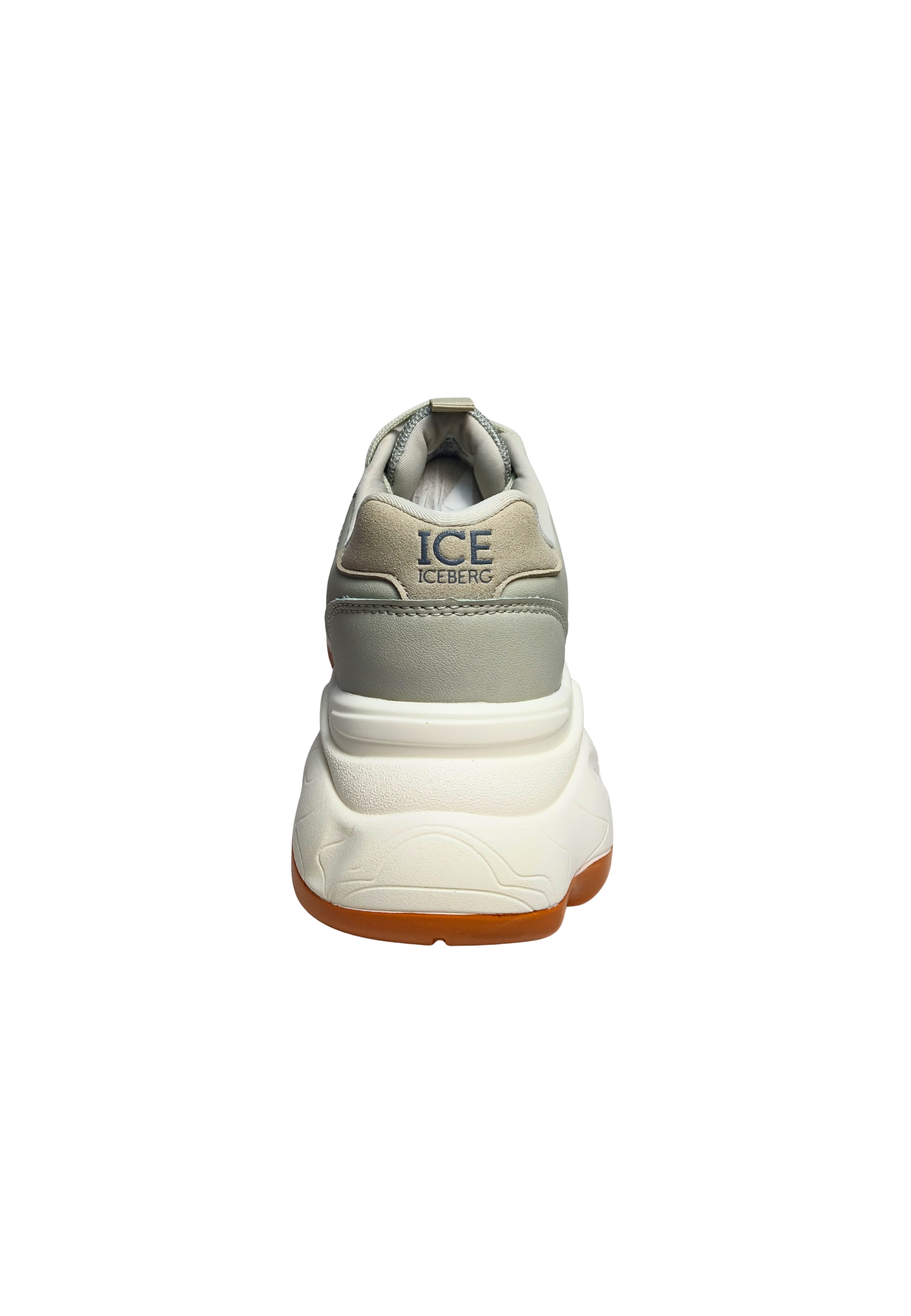 Shoes Adult unisex Iceberg Sports beige sneakers. Side logo, laces closure.