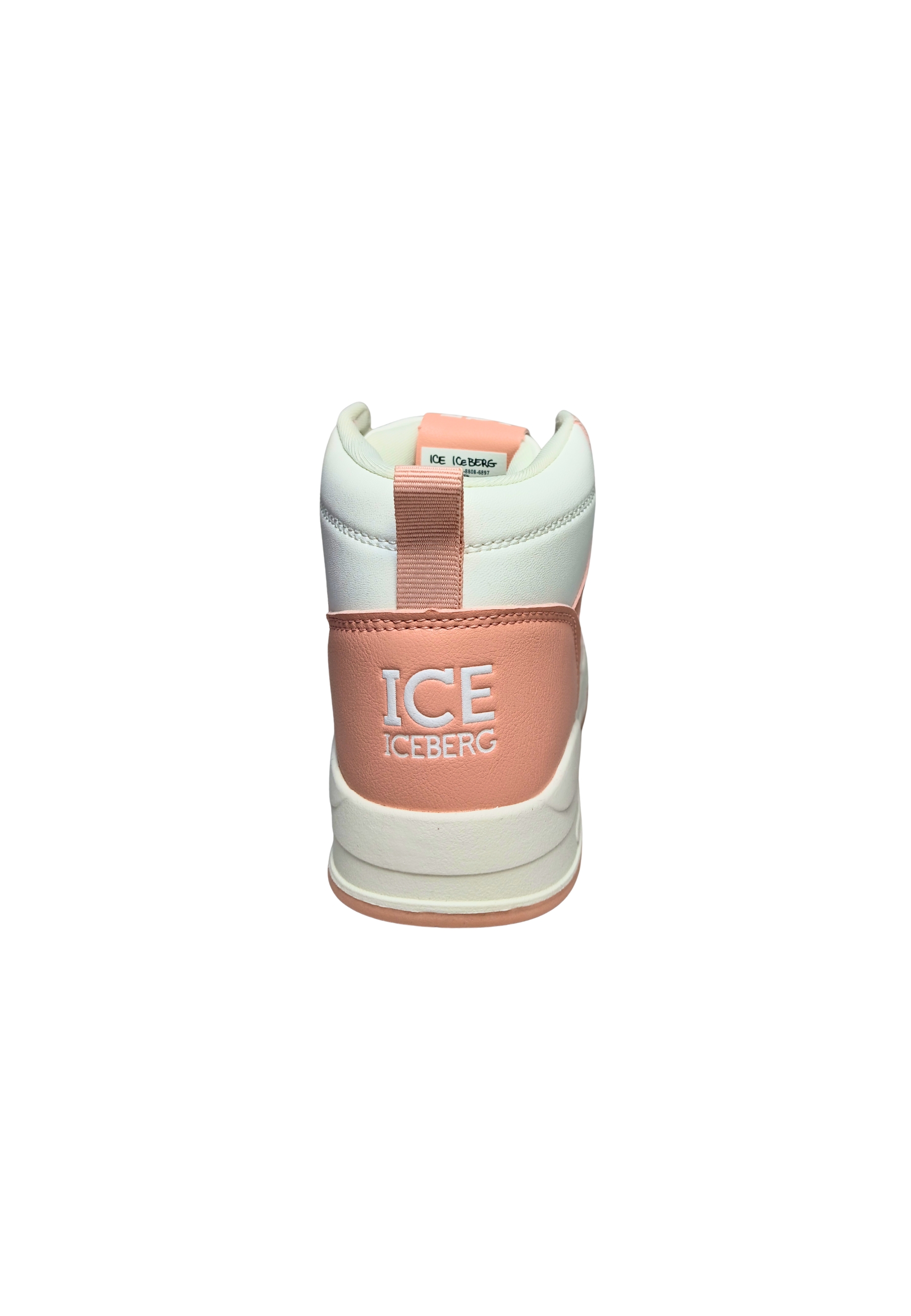 Shoes Adult unisex Iceberg White and pink. Leather upper, perforated details, closure with laces, additional Velcro strap.