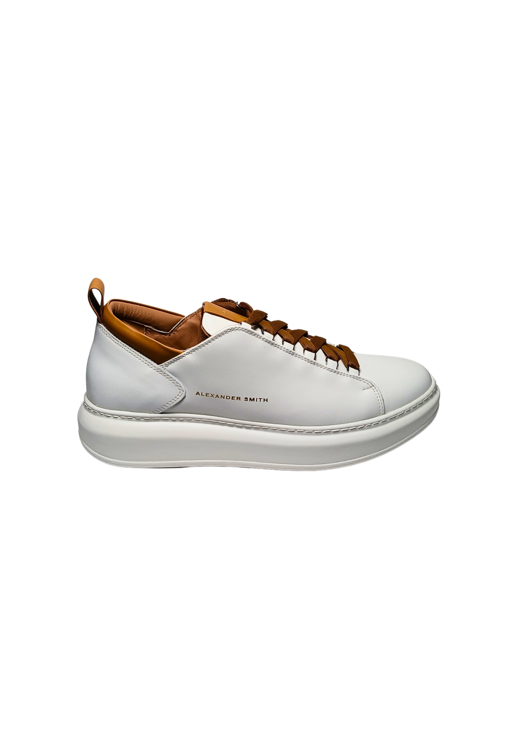 Zapatos para hombres Alexander Smith Wembley Man-White Cognac