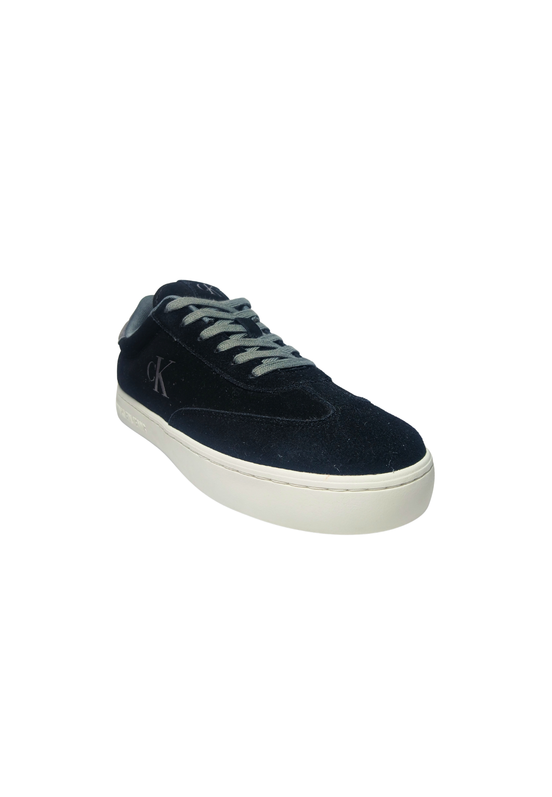 Scarpe Uomo Calvin Klein Jeans Sneakers basse, logo laterale, lacci grigio 