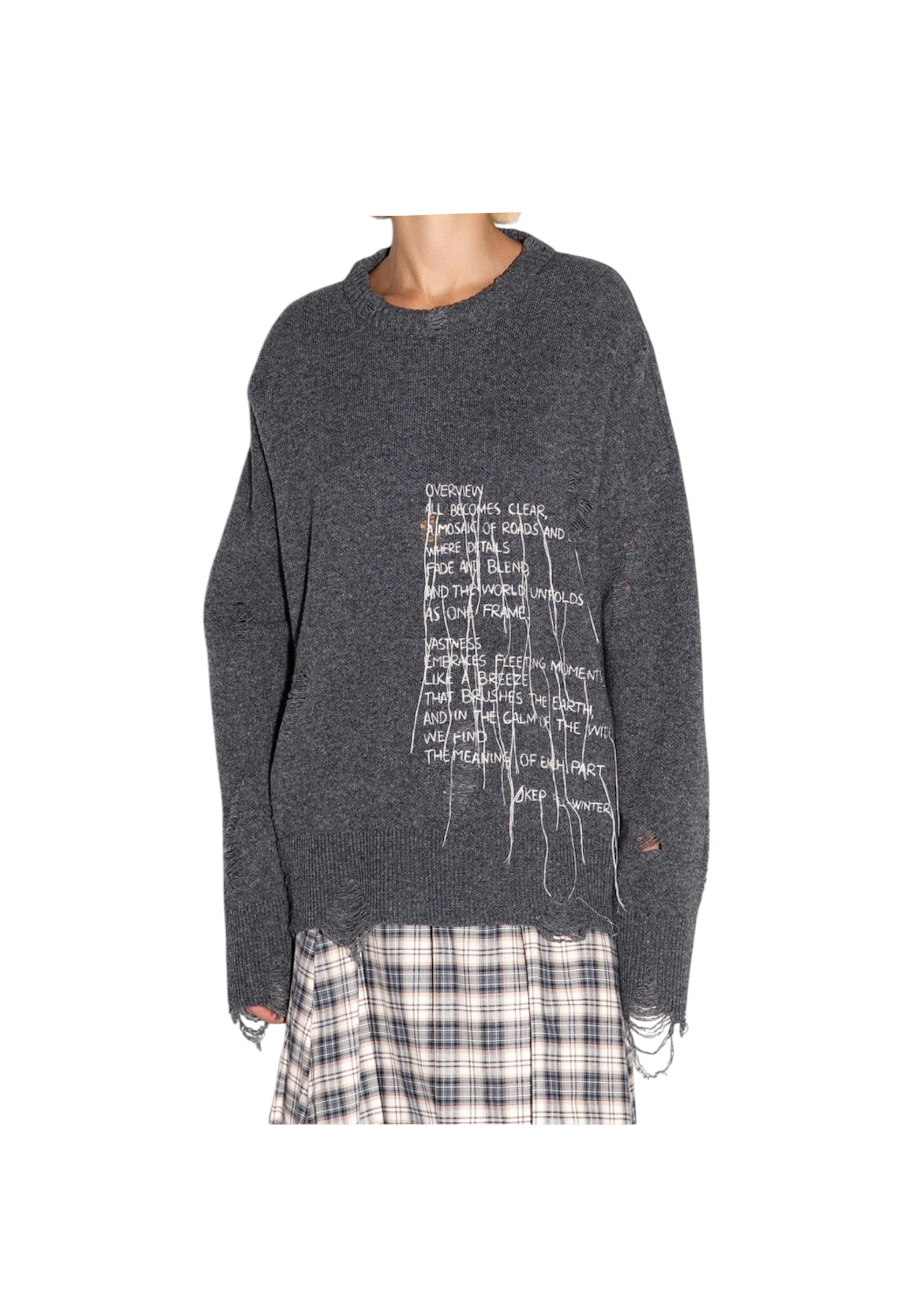 Maglia girocollo oversize Donna AKEP con scritte 