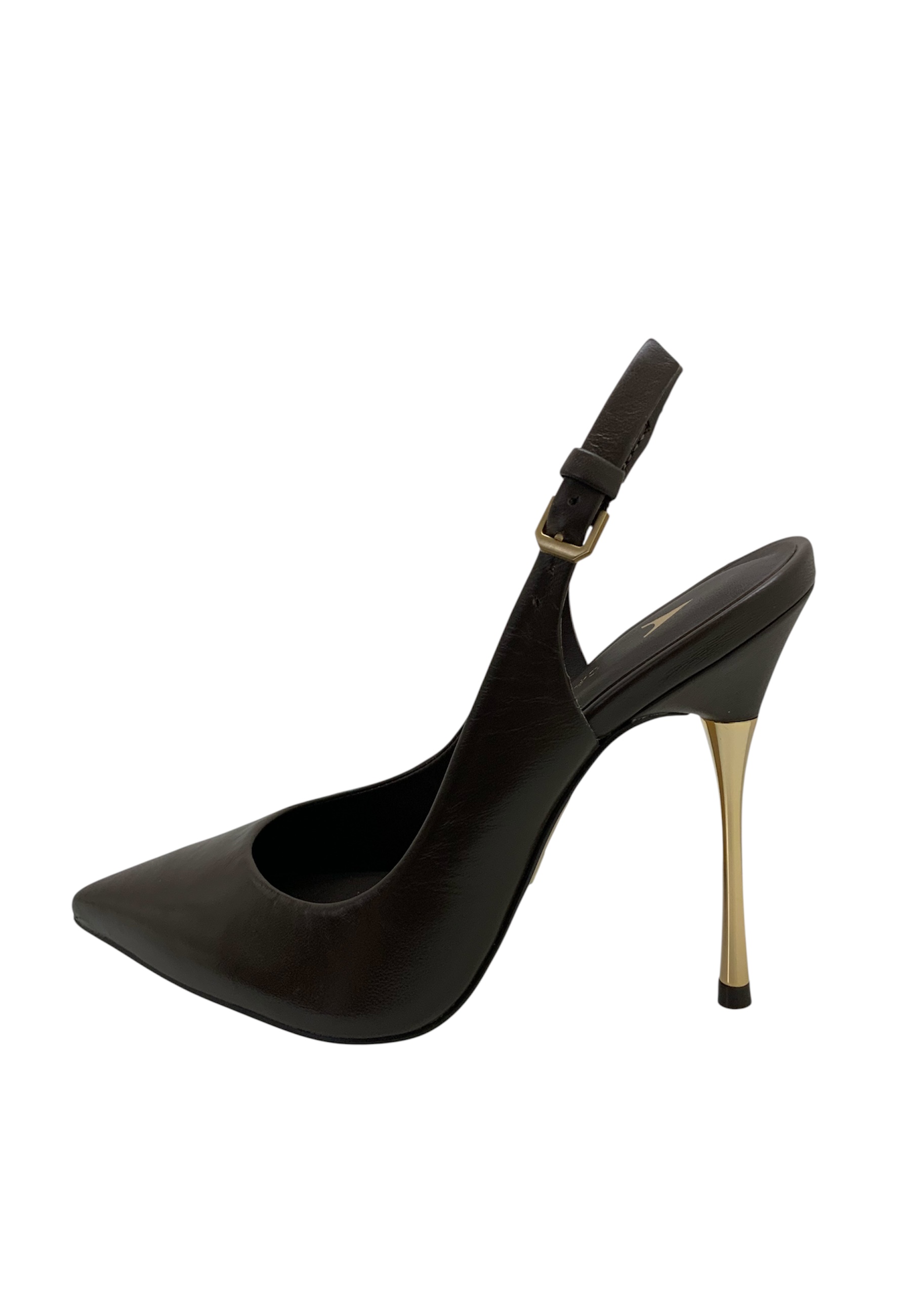 Slingback heel 11.5cm Woman Carrano with gold heel