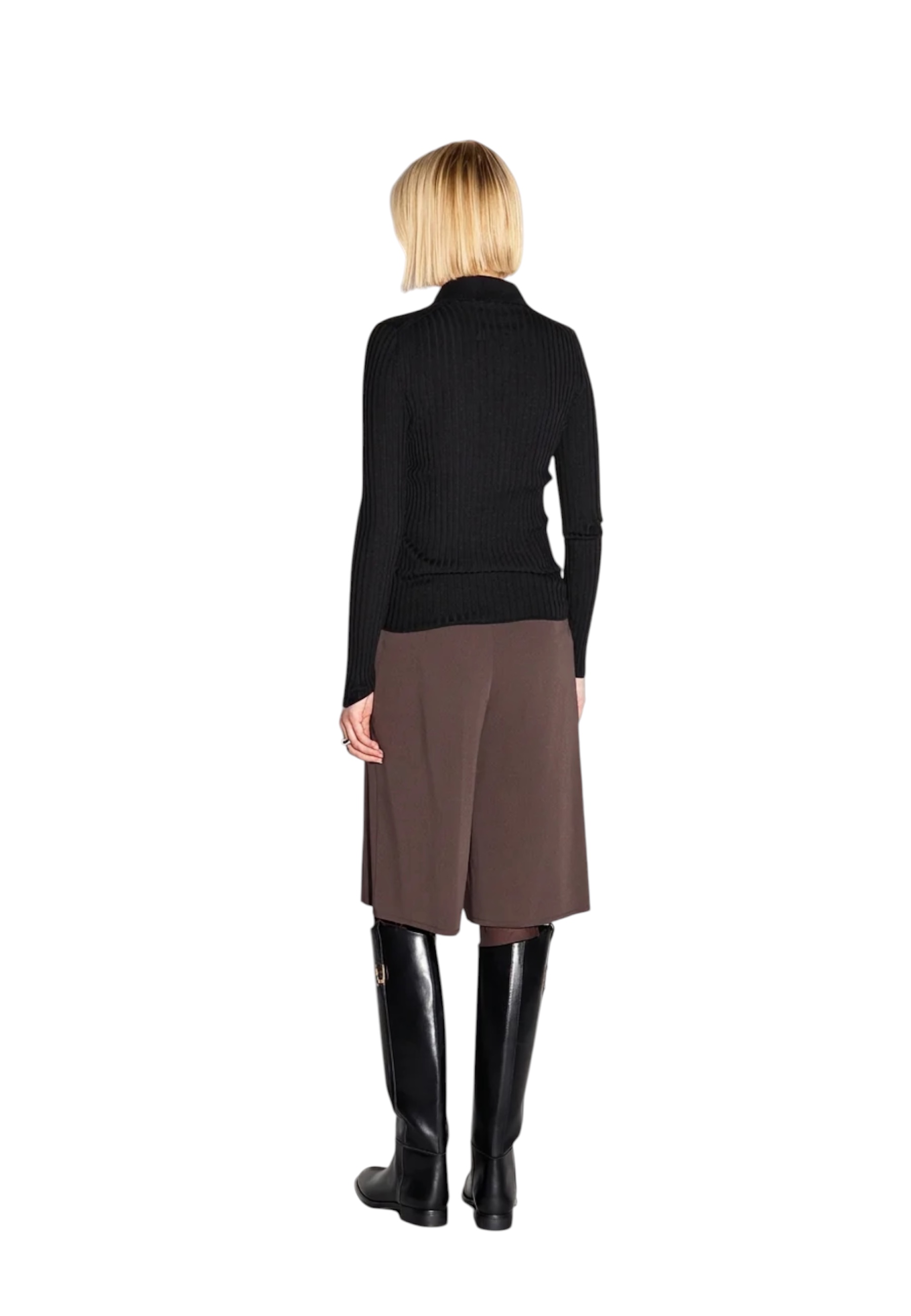 Women's knitted polo Akep at ribs