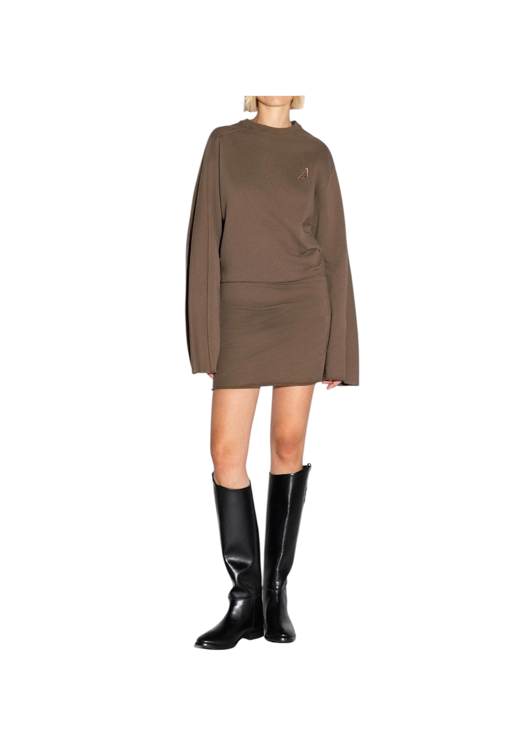 Vestido corto en sudadera de mujeres Akep con cortinas