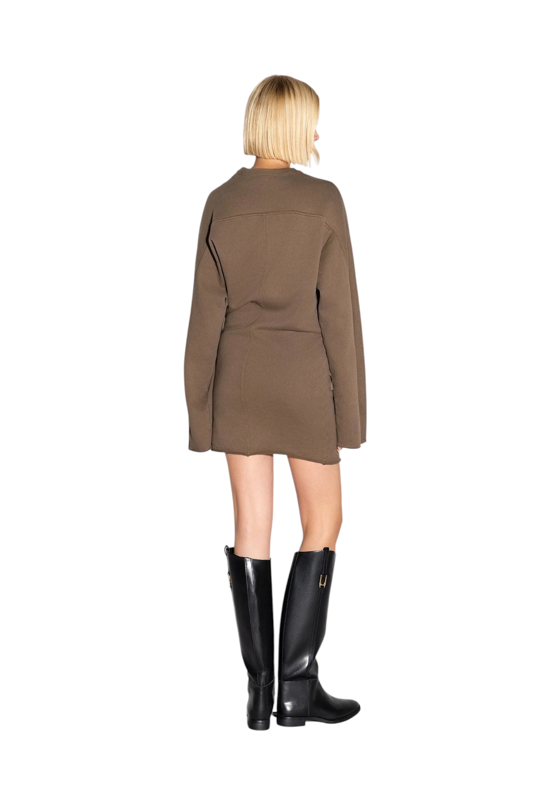 Vestido corto en sudadera de mujeres Akep con cortinas