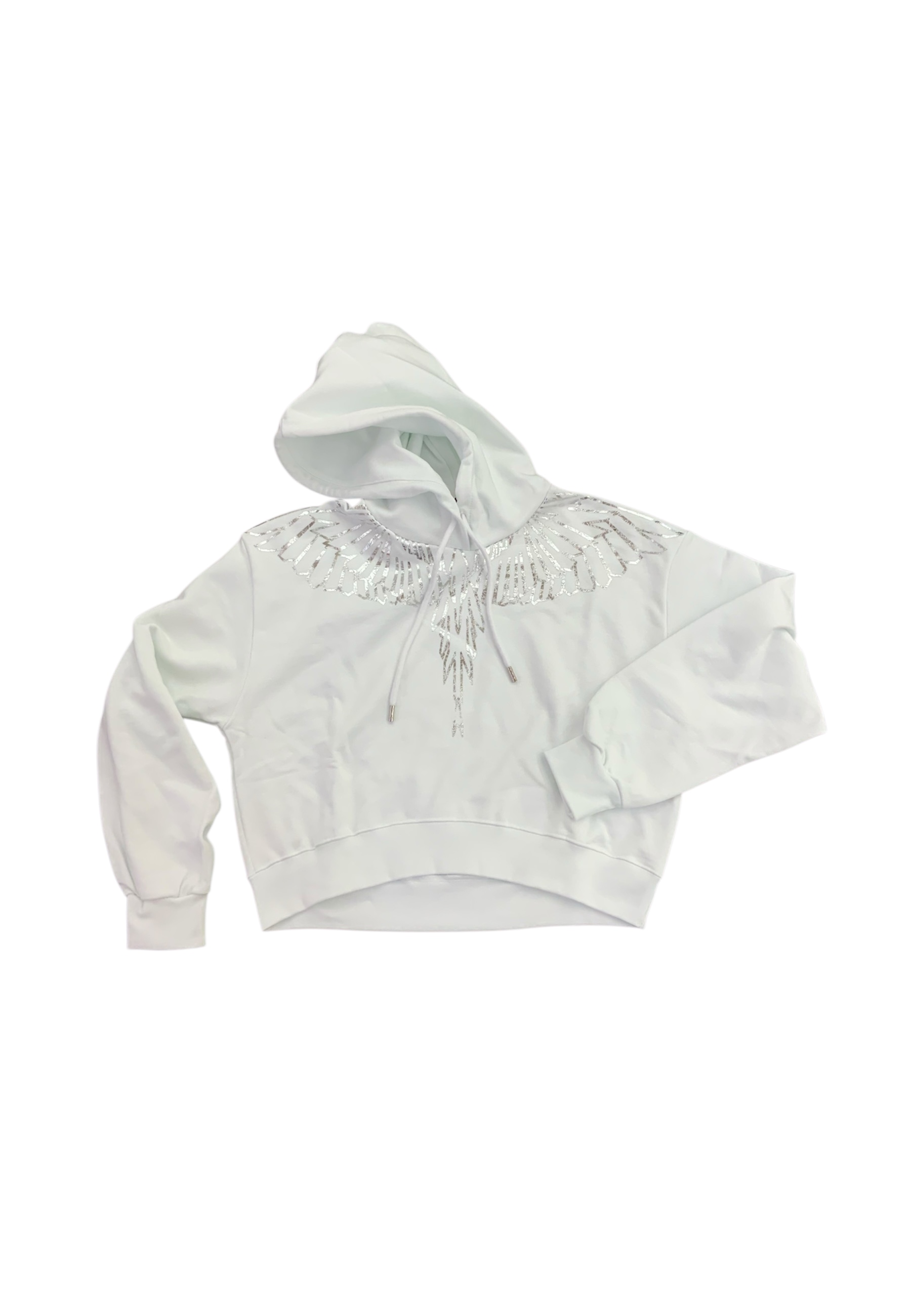 Felpa crop con cappuccio Donna COUNTY OF MILAN silver wings 