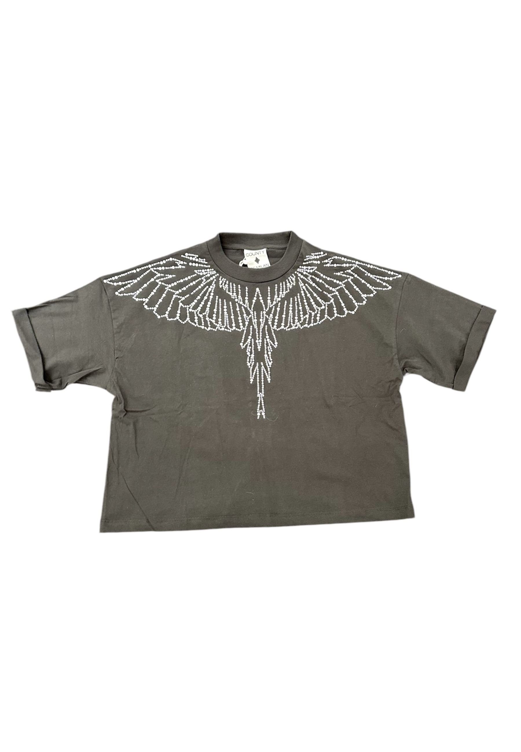 T-shirt crop Donna COUNTY OF MILAN con ali di coralli 