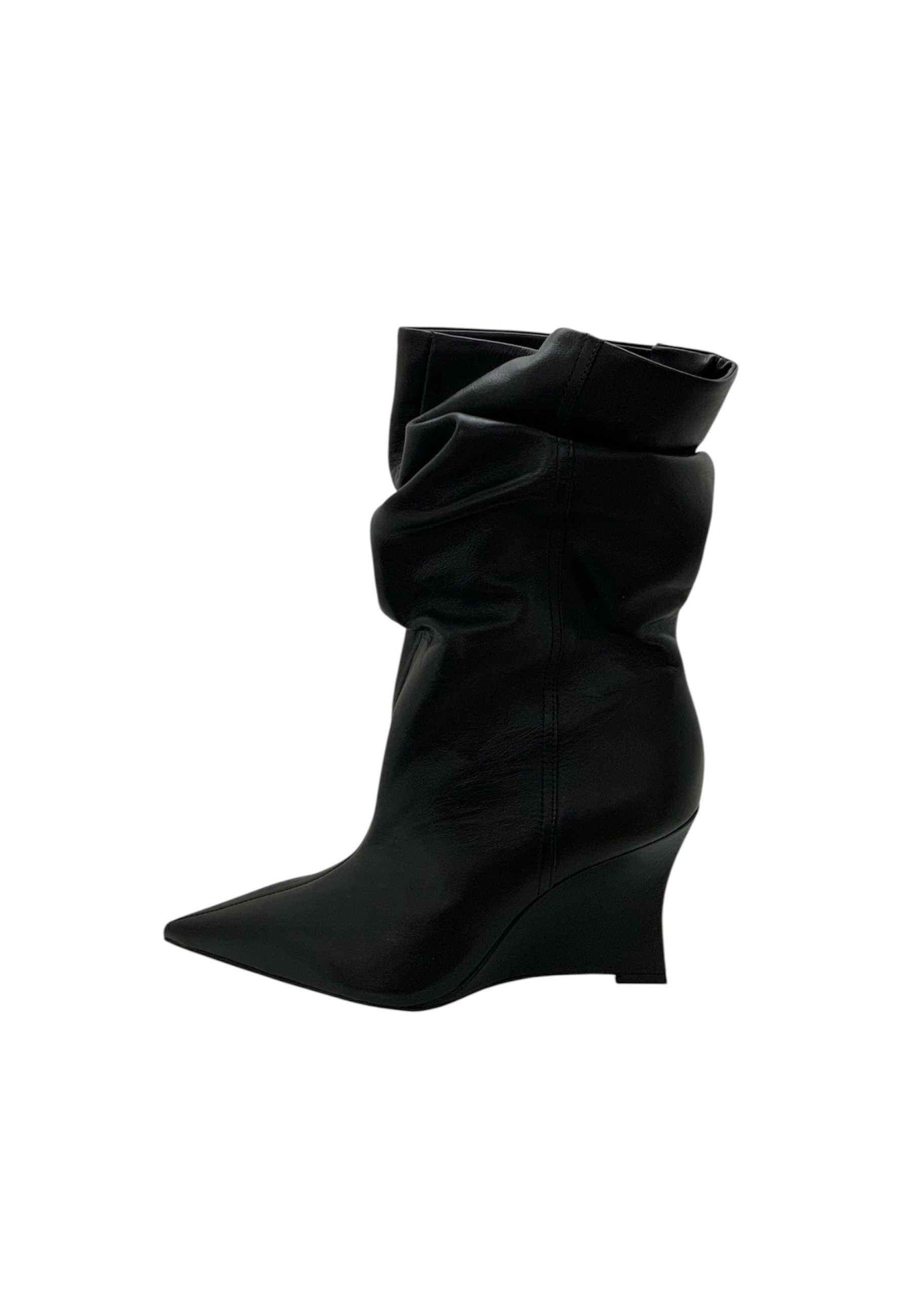 Women's curled boot Arezzo with wedge h 8cm