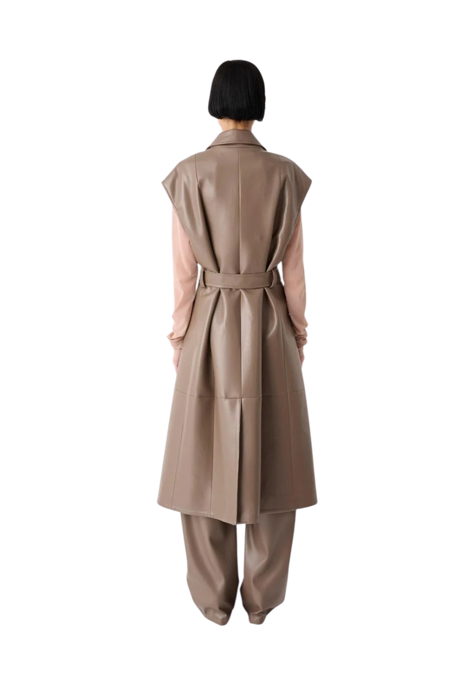 Gilet in ecopelle Donna MEIMEIJ con cintura 