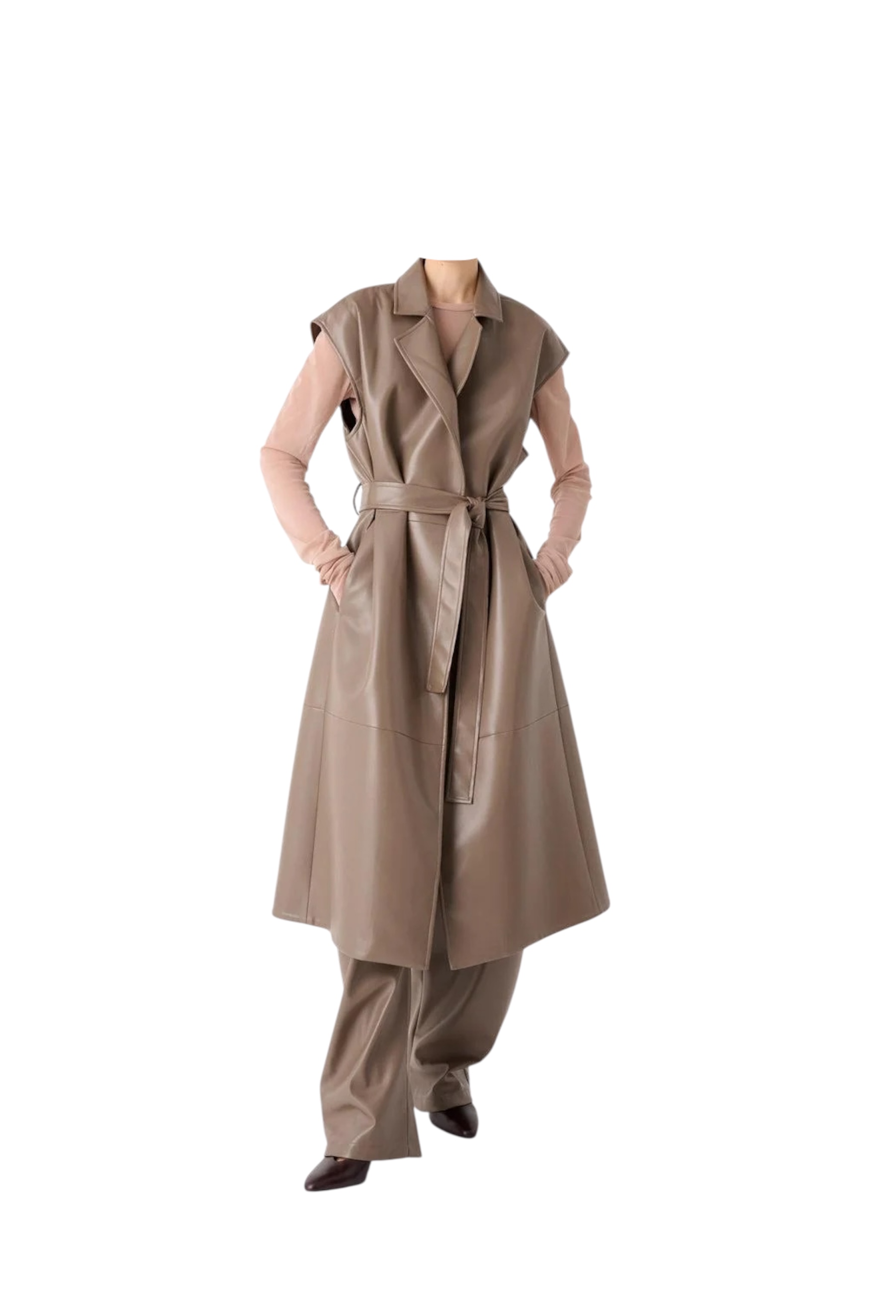 Gilet in ecopelle Donna MEIMEIJ con cintura 