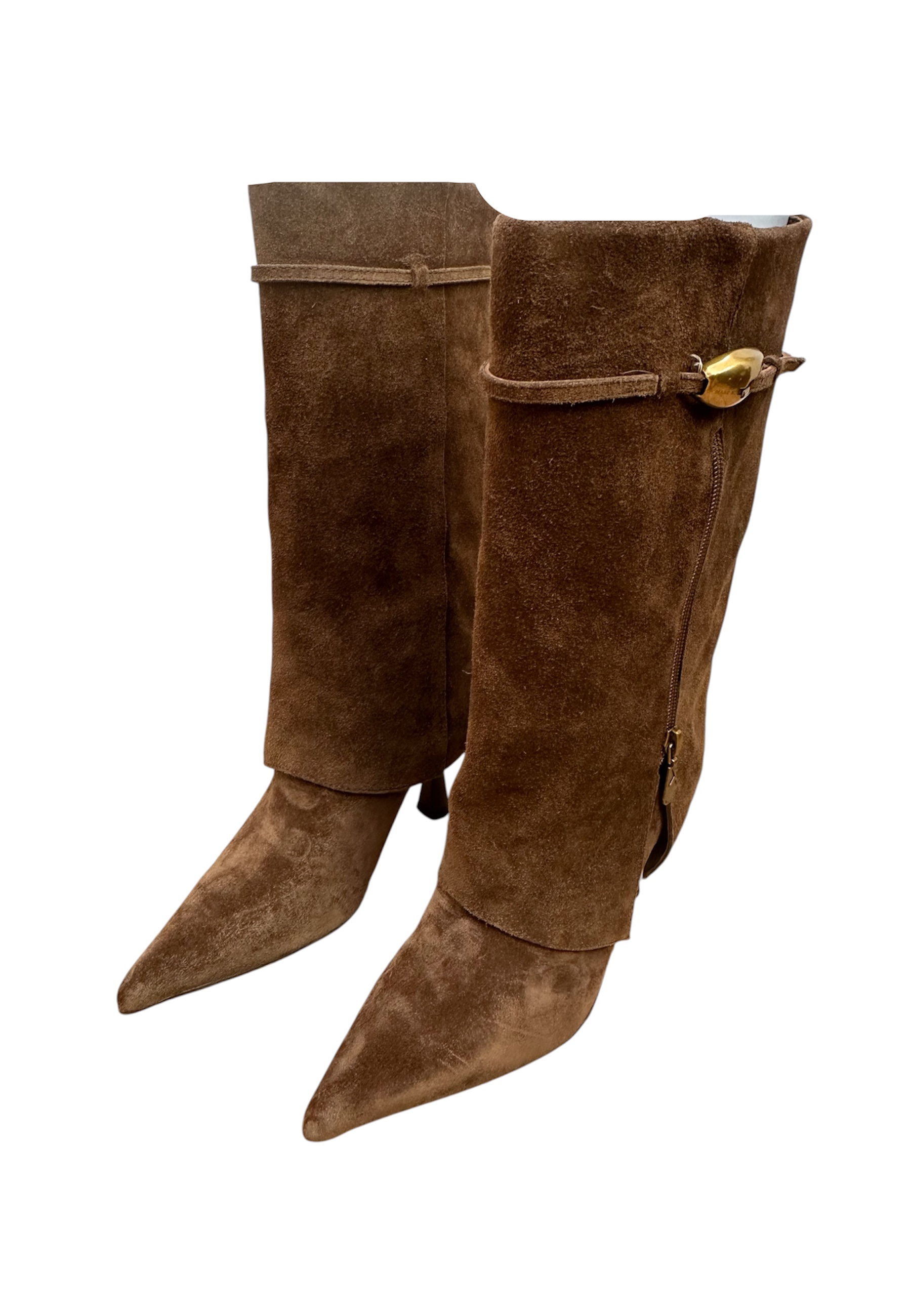 Botas de becerro hembra Marc Ellis con hebilla y cremallera