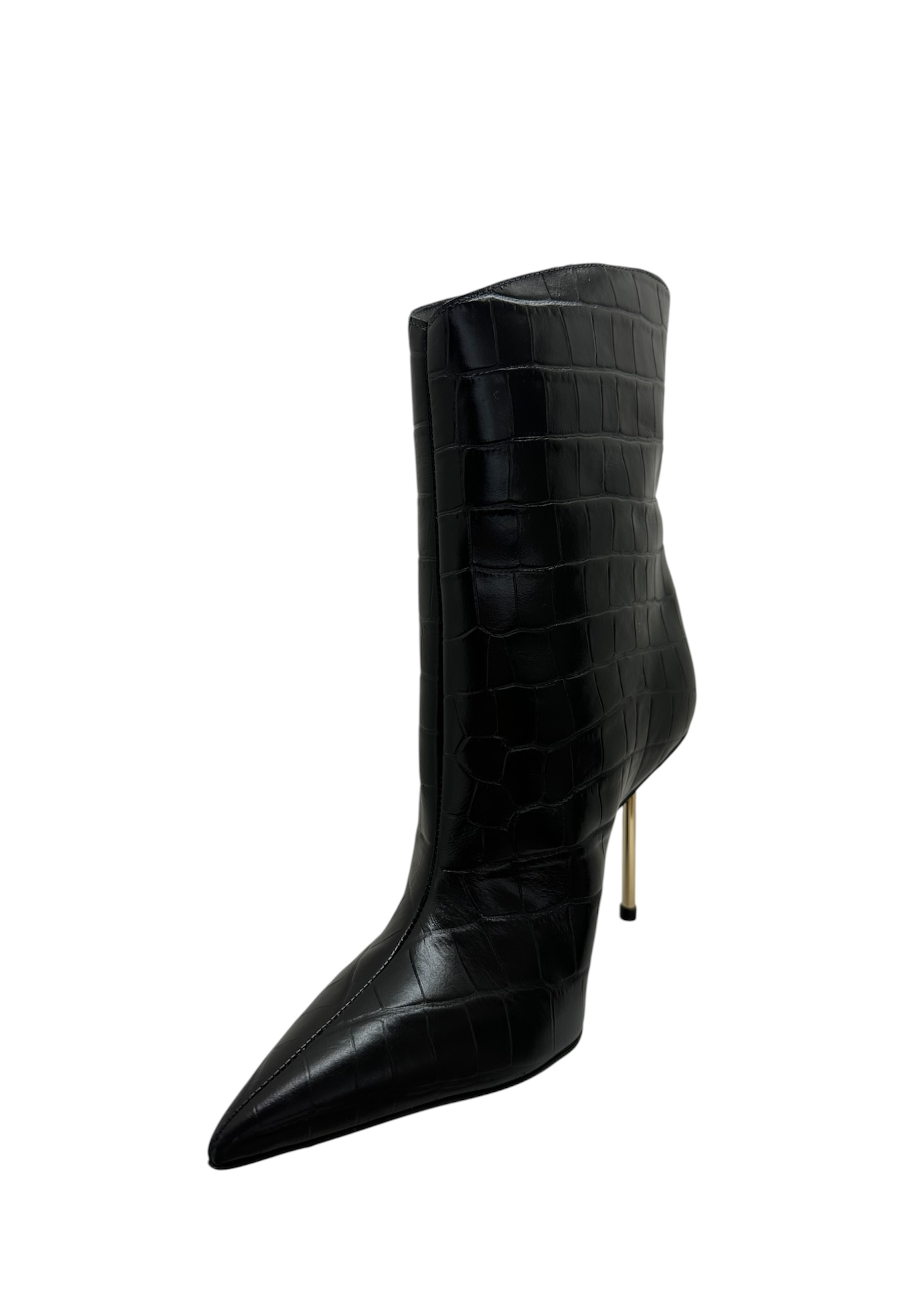Bota de piel de coco femenino Schutz talón de oro 9 cm