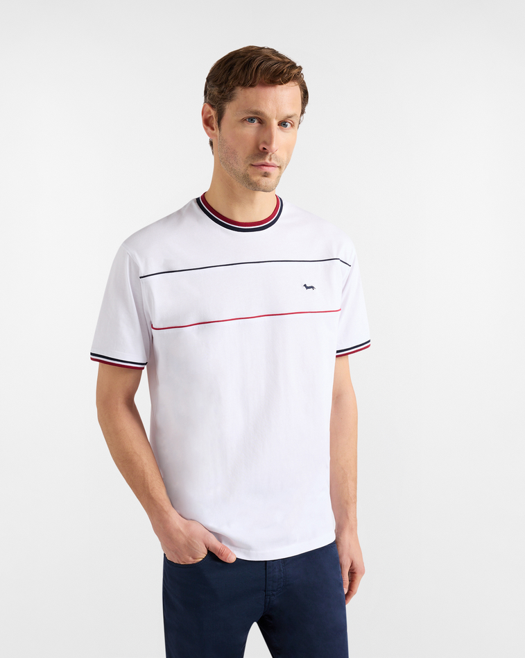 relaxed t-shirt with white men piping
