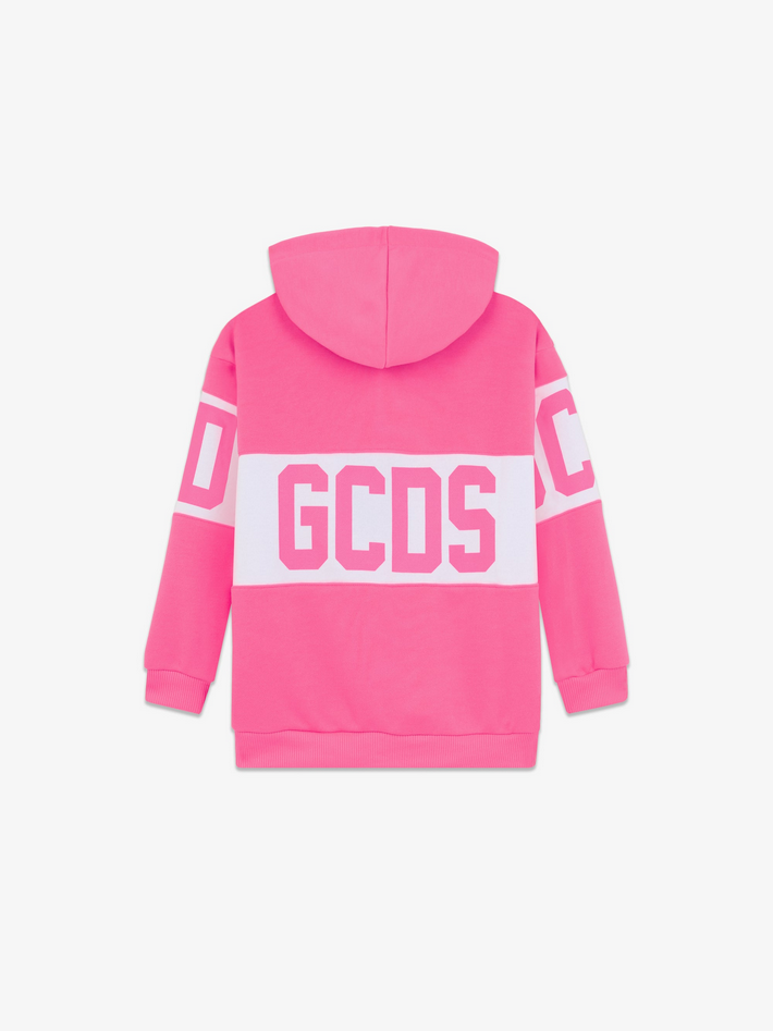 crew neck sweatshirt band logo baby/ fluo fuchsia