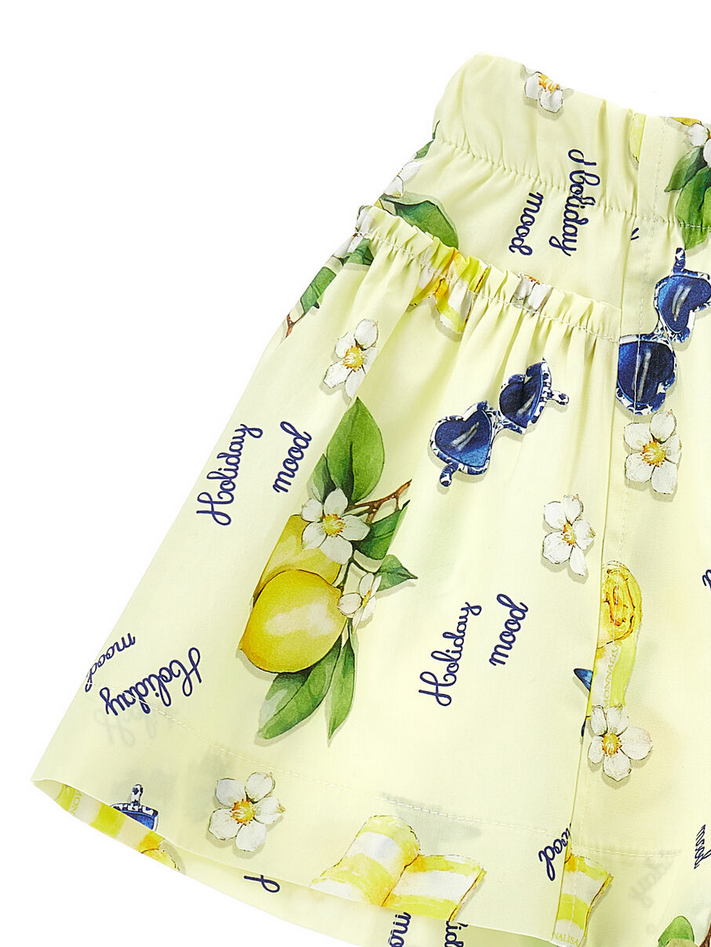 shorts stampa limoni bambina giallo chiaro
