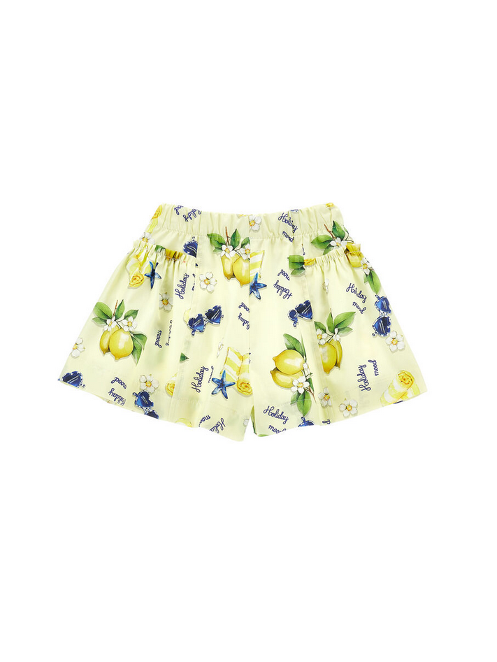 shorts stampa limoni bambina giallo chiaro