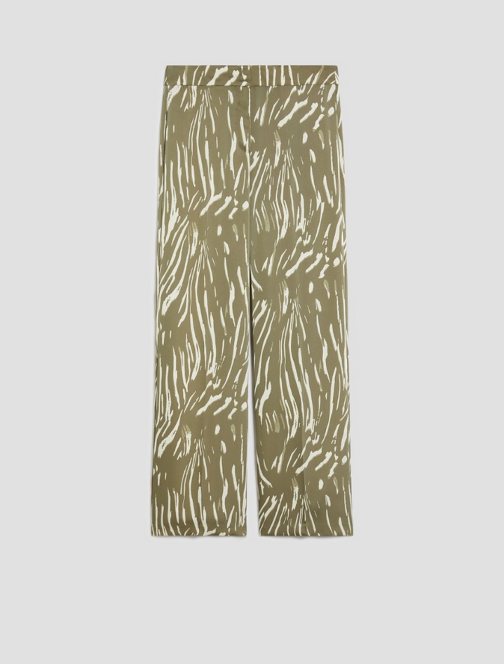 pantalone in doppio raso donna verde