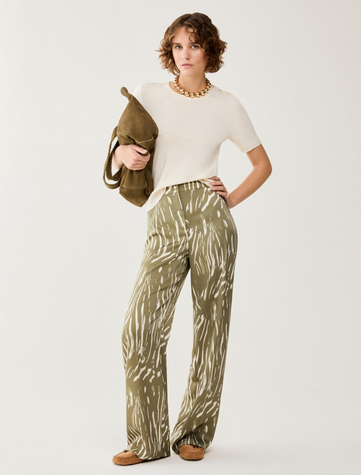 pantalone in doppio raso donna verde