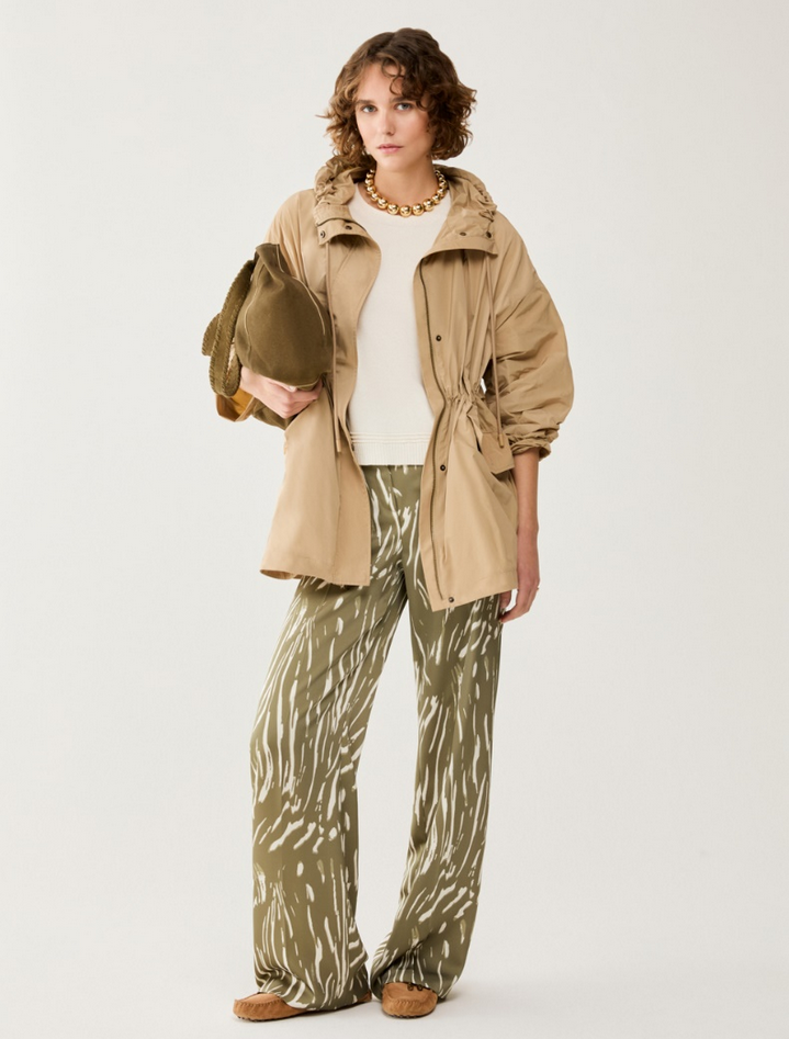 pantalone in doppio raso donna verde