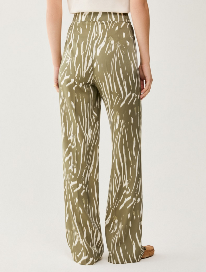 pantalone in doppio raso donna verde