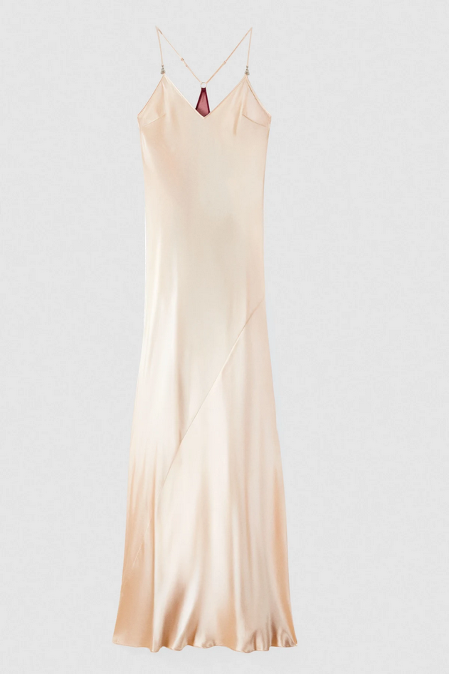 abito in raso donna rosa
