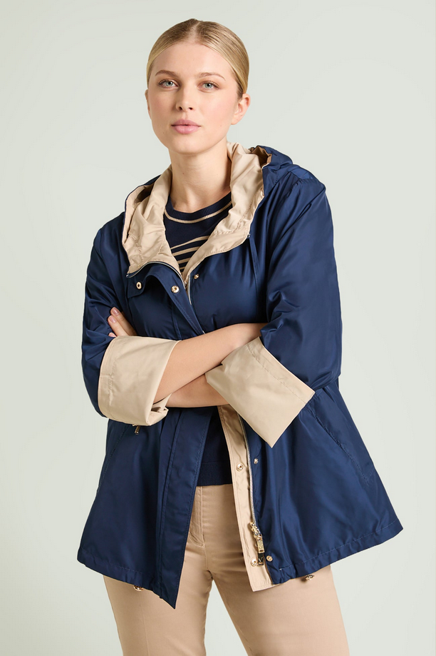 giubbino reversibile donna blu-beige