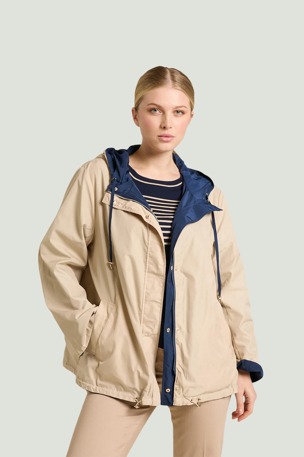giubbino reversibile donna blu-beige