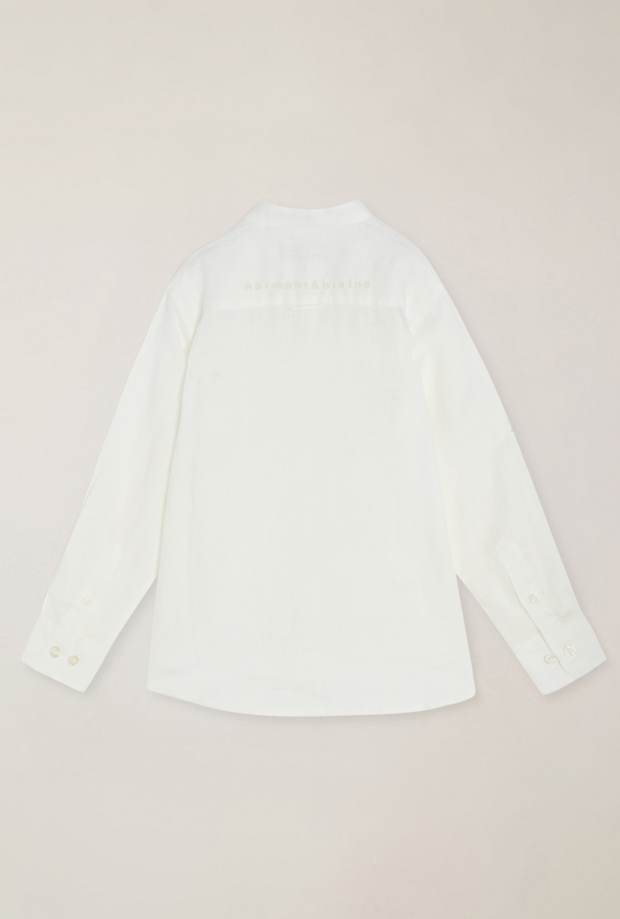linnen shirt met borduurwerk baby wit