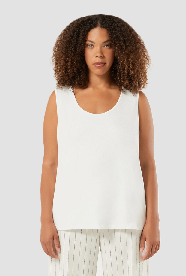top in lino woman ivory