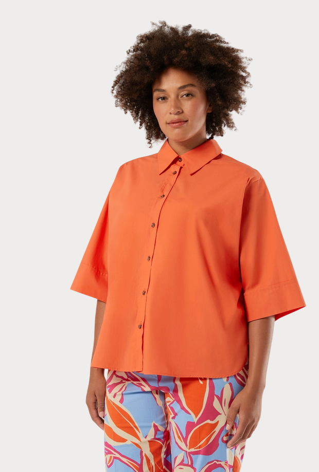 camisa de algodón coral mujer