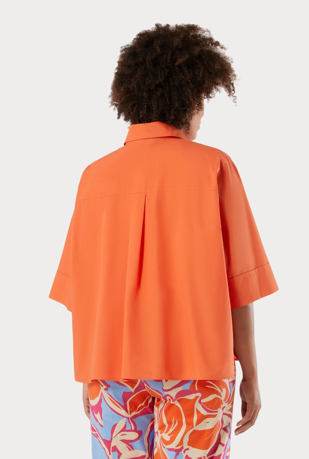 camisa de algodón coral mujer
