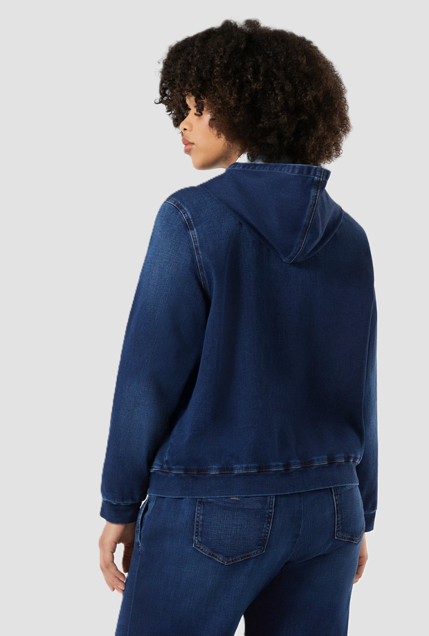 dark jacket woman blue night