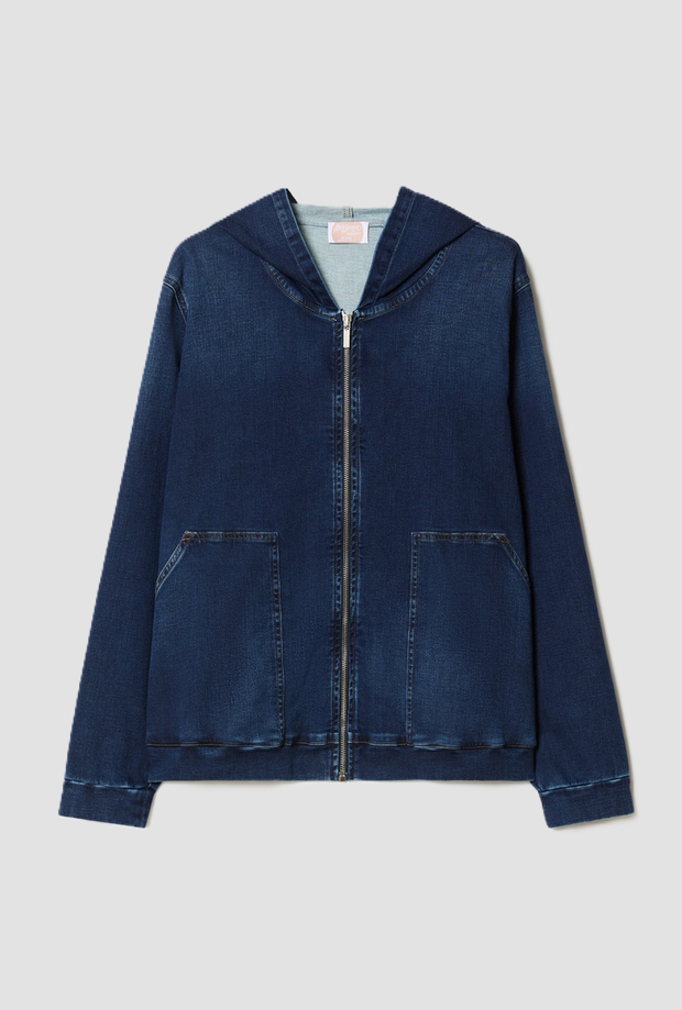 dark jacket woman blue night