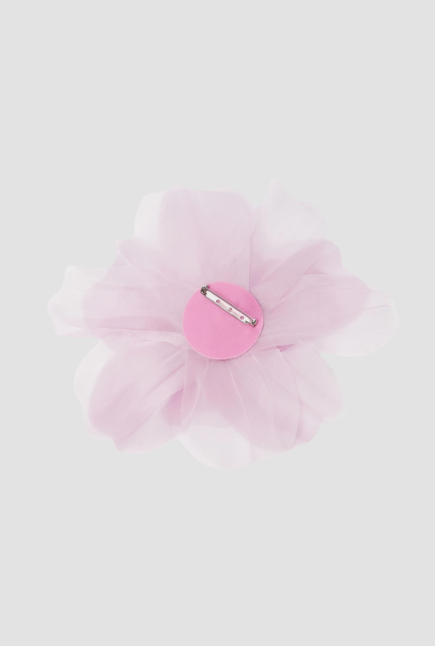 Silk brooch woman lavender
