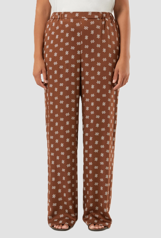 Pantalones Satin de Mujeres Brown