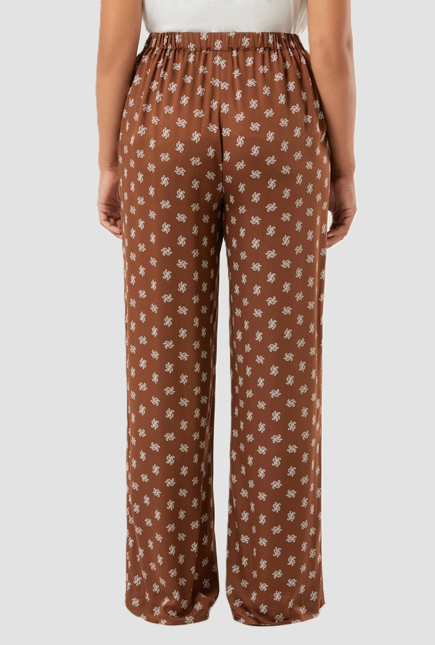 Pantalones Satin de Mujeres Brown