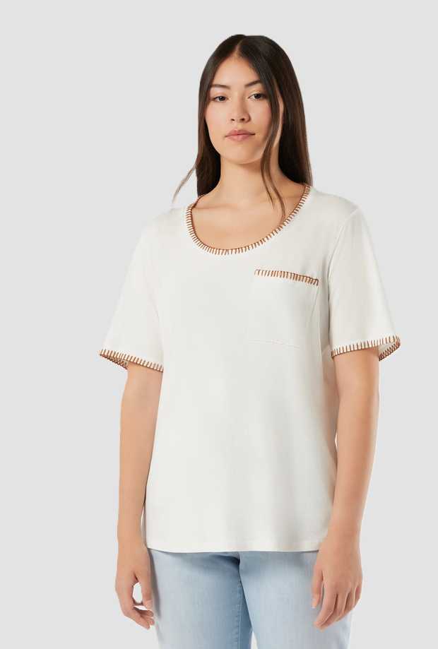T-shirt with white woman pocket
