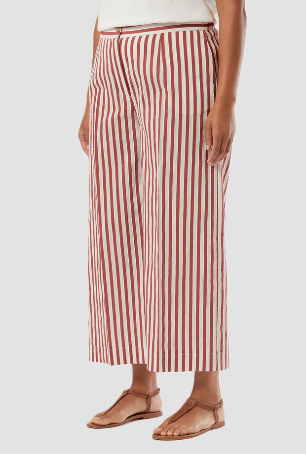pantalone cropped donna bordeaux