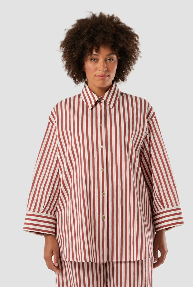 camicia a righe donna bourdeaux