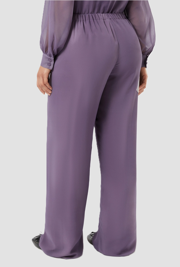 trousers in georgette woman malva