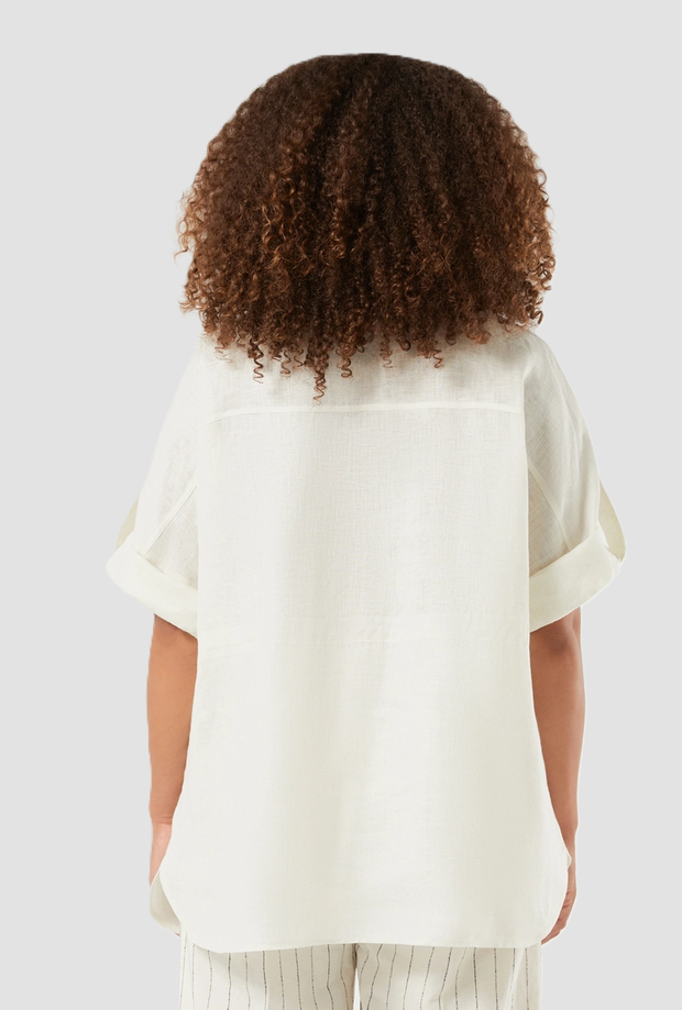chaqueta de lino mujer marfil