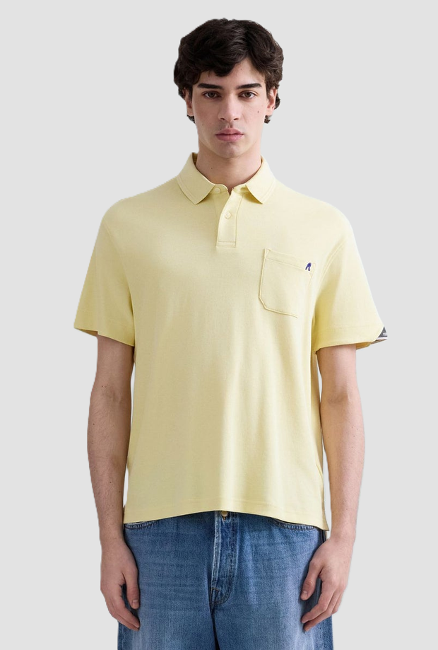 polo with pocket and embroidery man yellow